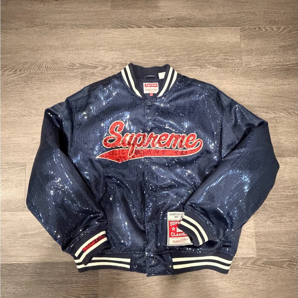 Supreme Navy Sequin Jacket